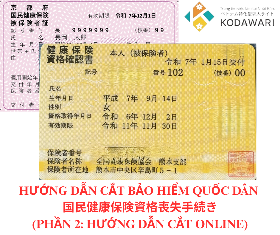 HƯỚNG DẪN CẮT BẢO HIỂM QUỐC DÂN 国民健康保険資格喪失手続き (PHẦN 2: HƯỚNG DẪN CẮT ONLINE)